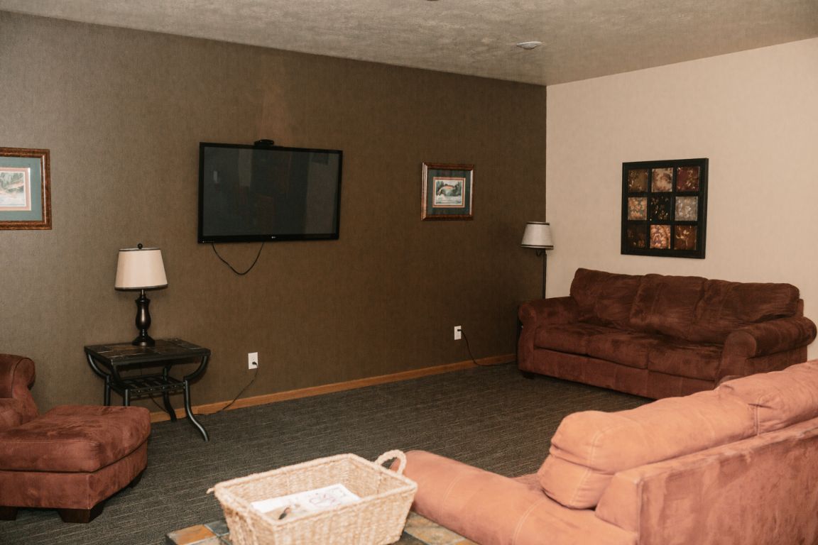 Cottage Basement Living Room
